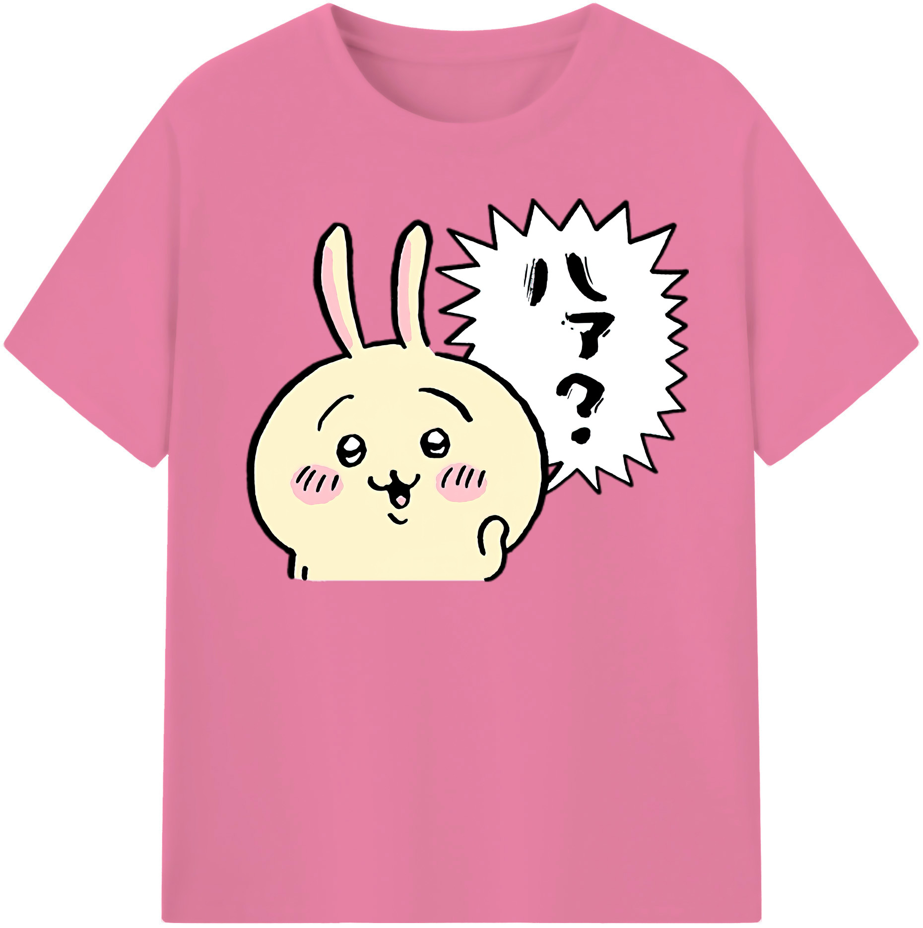 （画像用） ちいかわ うさぎ Chii-kawa usagi 綿100％半袖Tシャツ（フロントプリント）